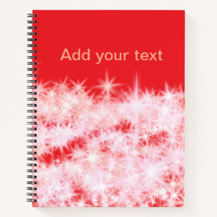 Cuaderno Sencillas estrellas brillantes de color rosa rojo