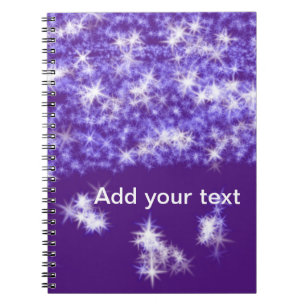 Cuaderno Sencillas estrellas brillantes de purpurina púrpur