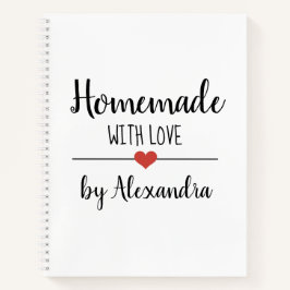 Cuaderno Sencillo blanco Casero hecho con receta de amor