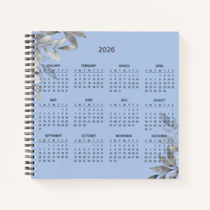 Cuaderno Sencillo Calendario Botánico Elegante 2026