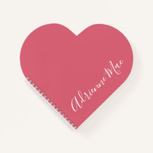 Cuaderno Sencillo Corazón Clásico Azul Personalizado