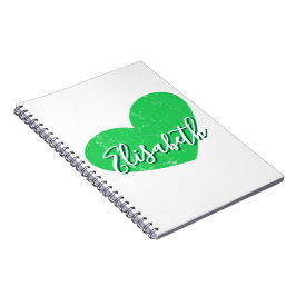 Cuaderno Sencillo Corazón Verde Faded con su nombre