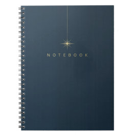 Cuaderno Sencillo de Oro y Azul Océano Precioso