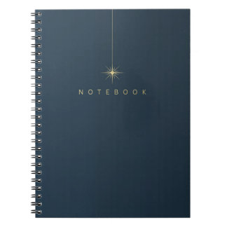 Cuaderno Sencillo de Oro y Azul Océano Precioso