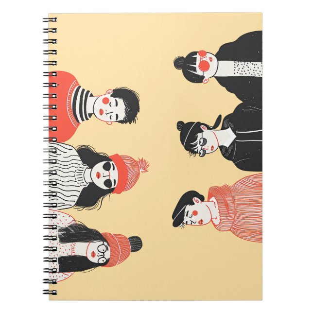 Cuaderno Sencillo dibujo moderno de jóvenes geniales (Frente)