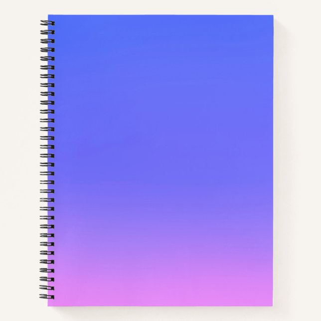 Cuaderno Sencillo efecto ocmbre de sol rosa y azul (Anverso)