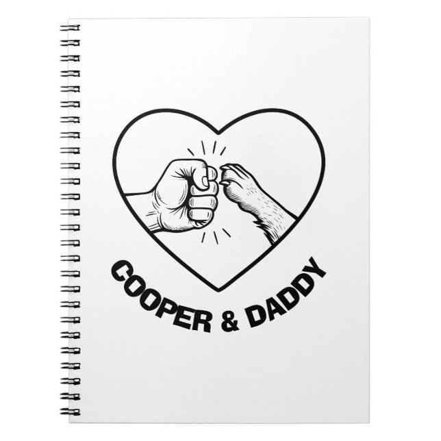 Cuaderno Sencillo escaparate negro perro y papa (Frente)