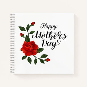 Cuaderno Sencillo Feliz Día de la Madre Floral Caligrafía