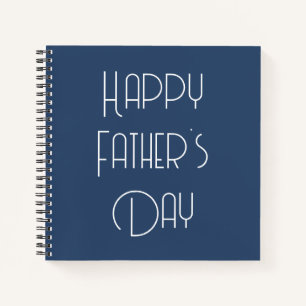 Cuaderno Sencillo Feliz Día del Padre Caligrafía Azul