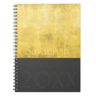 Cuaderno Sencillo Gris Amarillo Resumen Su Nombre