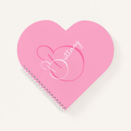 Cuaderno Sencillo guión elegante Corazón rosa personalizado