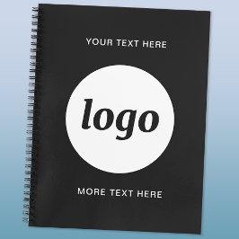 Cuaderno Sencillo logotipo y texto promocional de negocios
