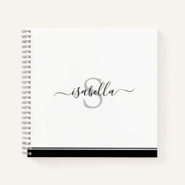 Cuaderno Sencillo Moderno Monogramado Elegante