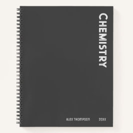 Cuaderno Sencillo monogramado Química gris oscuro