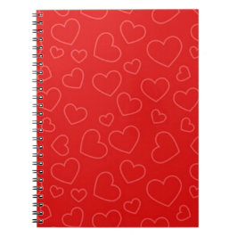 Cuaderno Sencillo patrón de corazón rojo