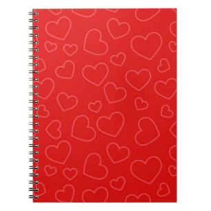 Cuaderno Sencillo patrón de corazón rojo