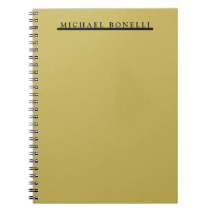 Cuaderno Sencillo Plano Moderno Elegante Color Dorado de La