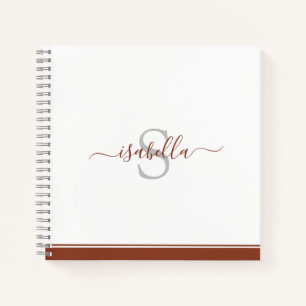 Cuaderno Sencillo Y Moderno Estilo Monogramado Elegante Res