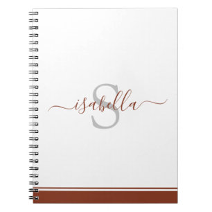 Cuaderno Sencillo Y Moderno Estilo Monogramado Elegante Res