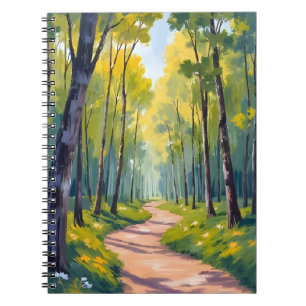 Cuaderno Sendero de primavera Bosque verde acuarela natur