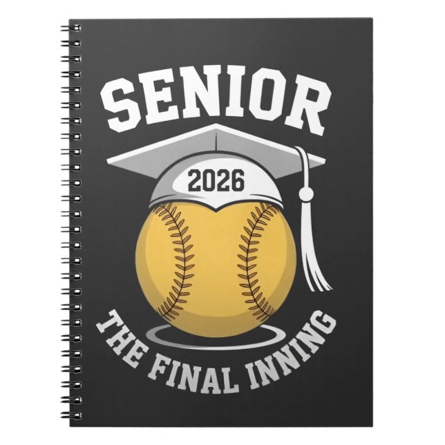 Cuaderno Senior La Graduación Final Inning 2026 De Softball (Frente)