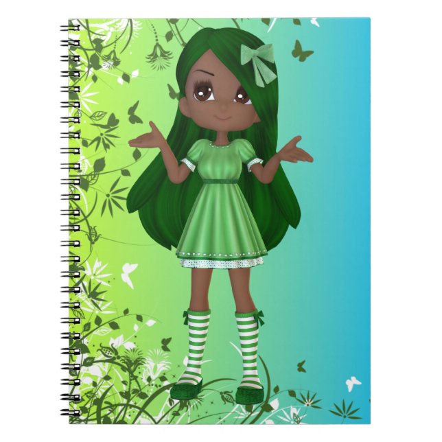 Cuaderno Señora afroamericana Lime Notebook (Frente)