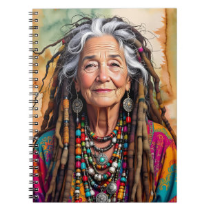 Cuaderno Señora Anciana Genial con Cabello Rastas Mujer Hip