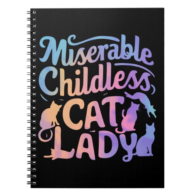 Cuaderno Señora de gatos sin hijos miserable (Frente)