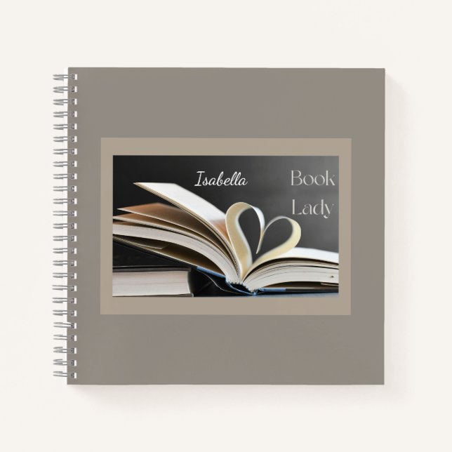Cuaderno Señora de los Libros, Regalo Personalizado de Lect (Anverso)