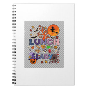Cuaderno Señora del Almuerzo Halloween Bruja Luna Calabaza_