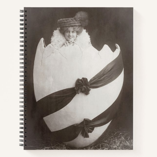 Cuaderno Señora del Huevo de Pascua Vintage (Anverso)