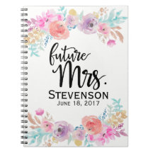 Señora futura floral Notebook del color de agua