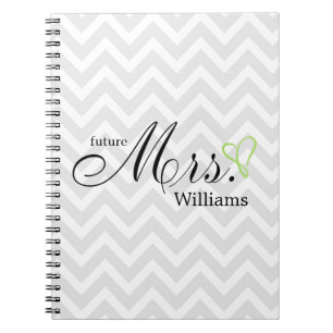 Cuaderno Señora futura garabateada verde lima Wedding del