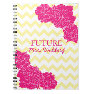 Cuaderno Señora futura Peonies y Chevron