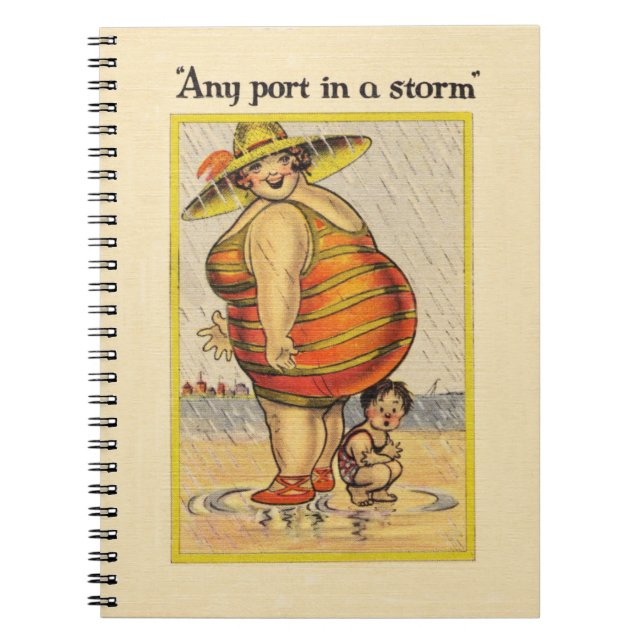 Cuaderno Señora Gorda Divertida en la Playa (Frente)