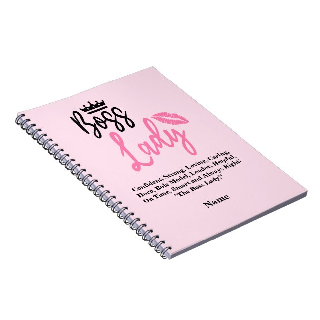 Cuaderno Señora Jefe, regalo de nombre personalizado para e (Lado Derecho)