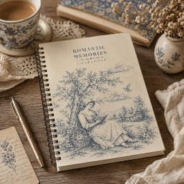 Cuaderno Señora leyendo en el campo francés personalizado