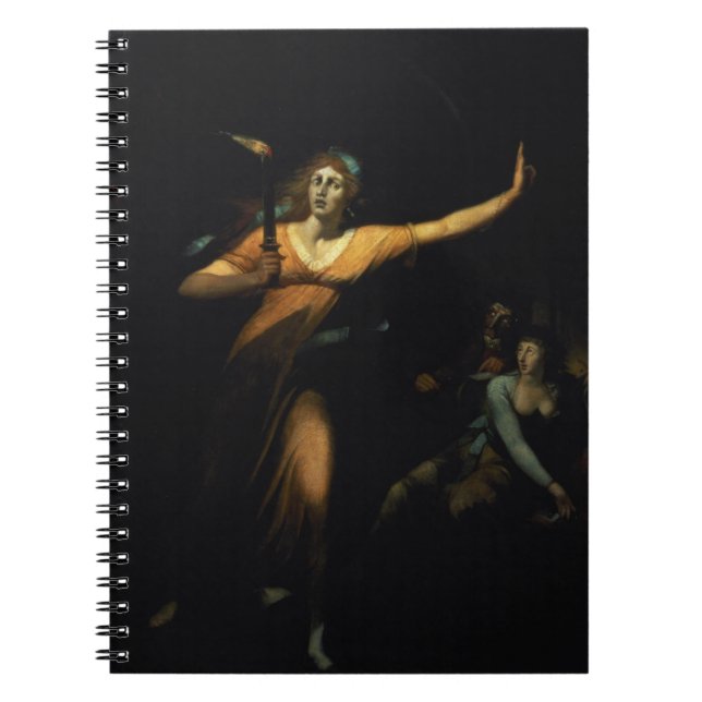 Cuaderno Señora Macbeth Sleepwalking, 1783 (aceite en lona) (Frente)