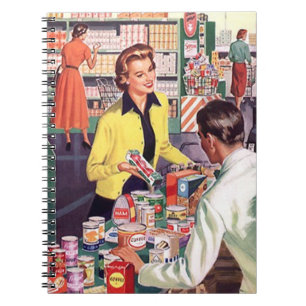 Cuaderno Señora ocupada retra Shopping Suburbia del vintage