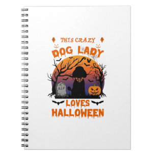 Cuaderno Señora Perro Loco Ama Tumba de Calabaza de Caniche