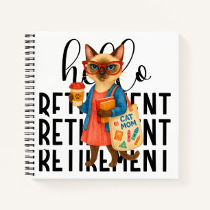 Cuaderno Señora que sirve almuerzos jubilada tema gatos