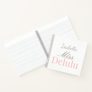 Cuaderno Señorita Delulu, regalo divertido con estética ros