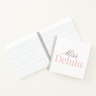 Cuaderno Señorita Delulu, Regalo divertido con estética ros
