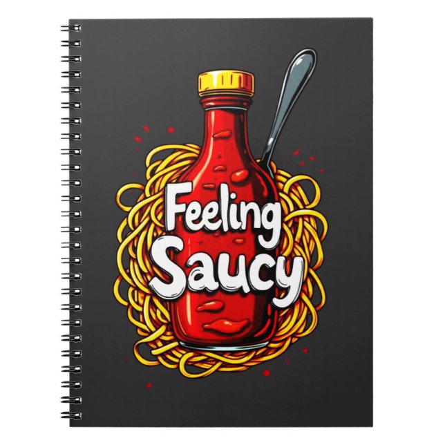 Cuaderno Sensación de Saucy - Impresión de Ketchup de tomat (Frente)