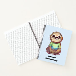 Cuaderno Sentación de eslogan sonriente feliz relajada