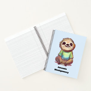 Cuaderno Sentación de eslogan sonriente feliz relajada
