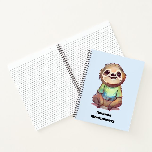 Cuaderno Sentación de eslogan sonriente feliz relajada (Interior)