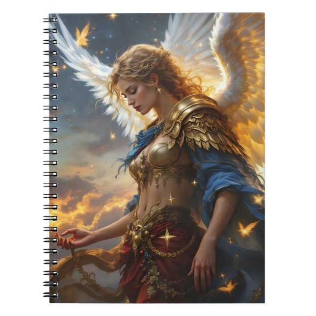 Cuaderno Sentinel celeste - Ángel del Amanecer y Divino Jus (Frente)