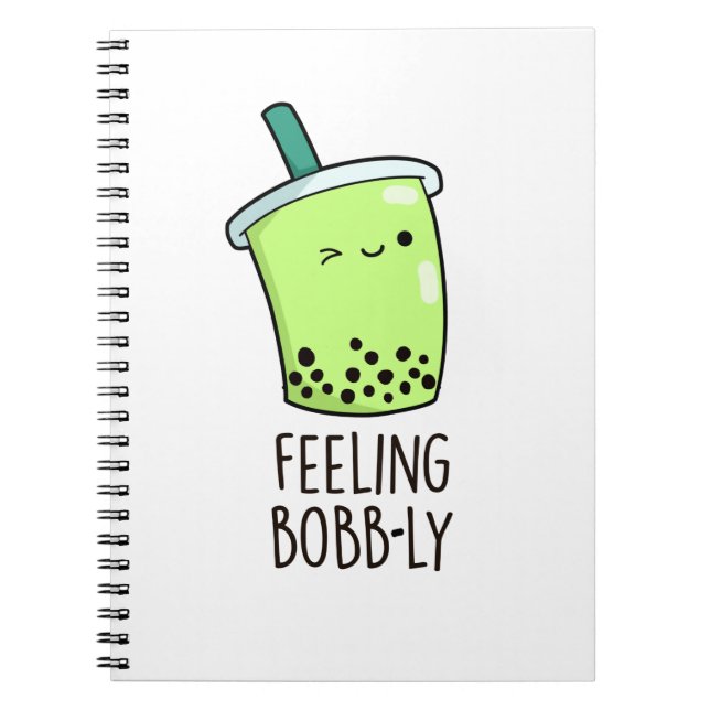 Cuaderno Sentirse Bobb-ly Divertido Boba Tea Juego de Palab (Frente)