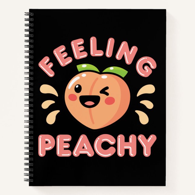 Cuaderno Sentirse melocotón melocotones Frutas de verano  (Anverso)